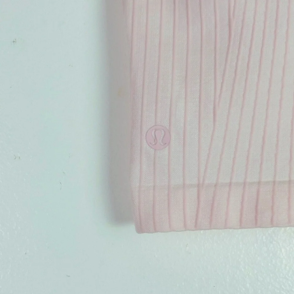 New Lululemon Ebb to Street Cropped Tank Top Rib Map Strawberry Milkshake Sz 4 - Picture 6 of 10